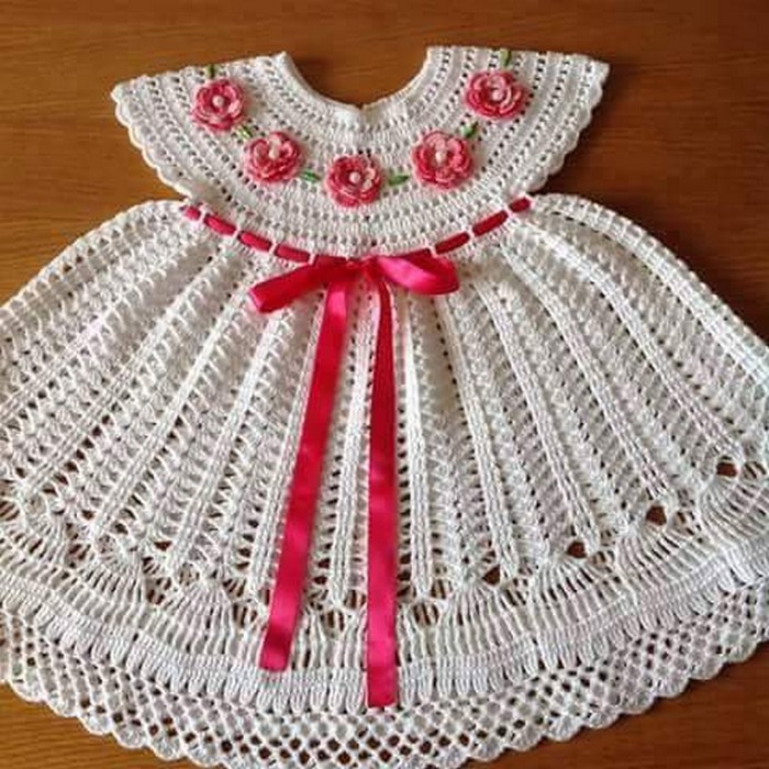 woolen crochet frock design