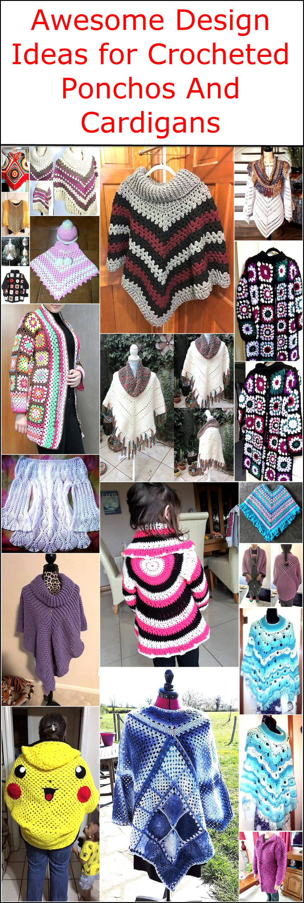 Awesome Design Ideas for Crocheted Ponchos And Cardigans