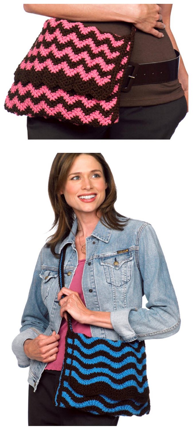 105 - Knit & Crochet Ripple Bags - Free Pattern