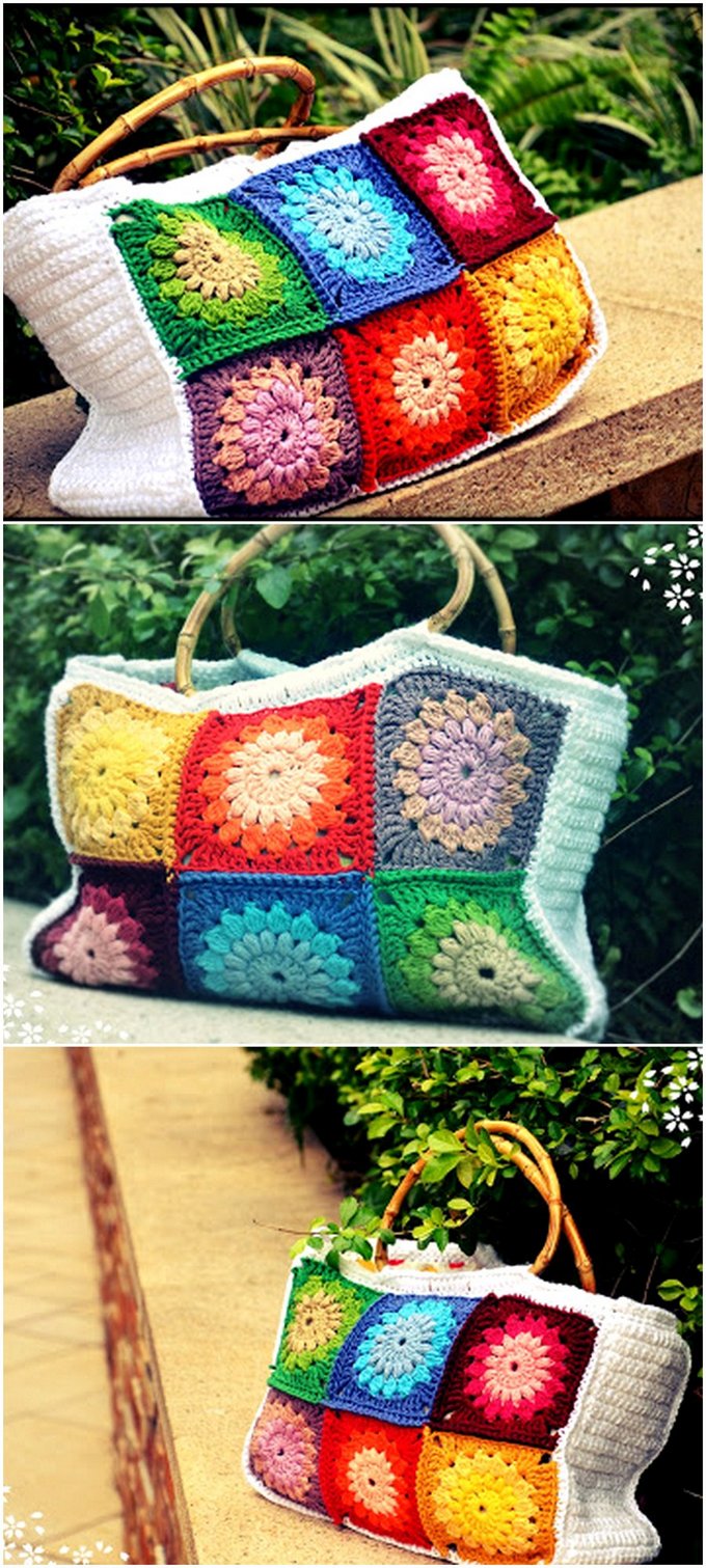 124 - Sunburst Granny Bag Free Pattern