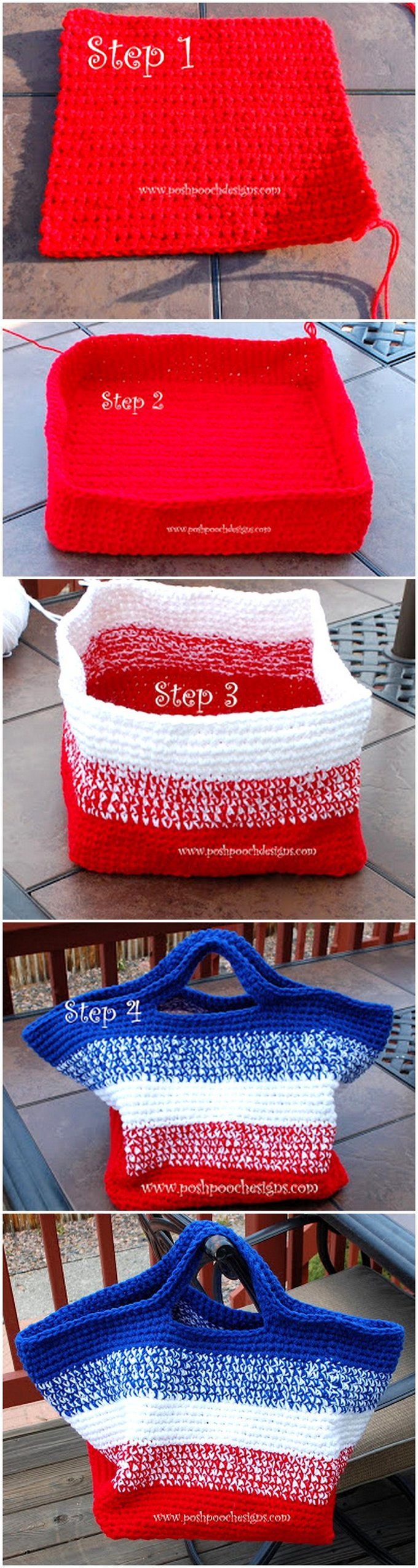 128 - Big Striped Bag Crochet Pattern Free