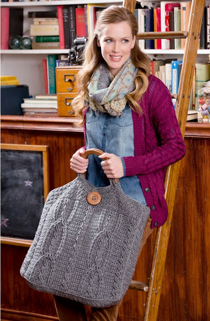 141 - Plus Size Cable Bag Free Crochet Pattern