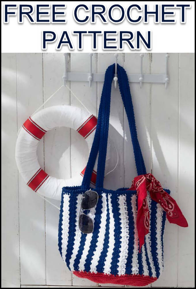 15 - NAUTICAL STRIPED BAG CROCHET FREE PATTERN