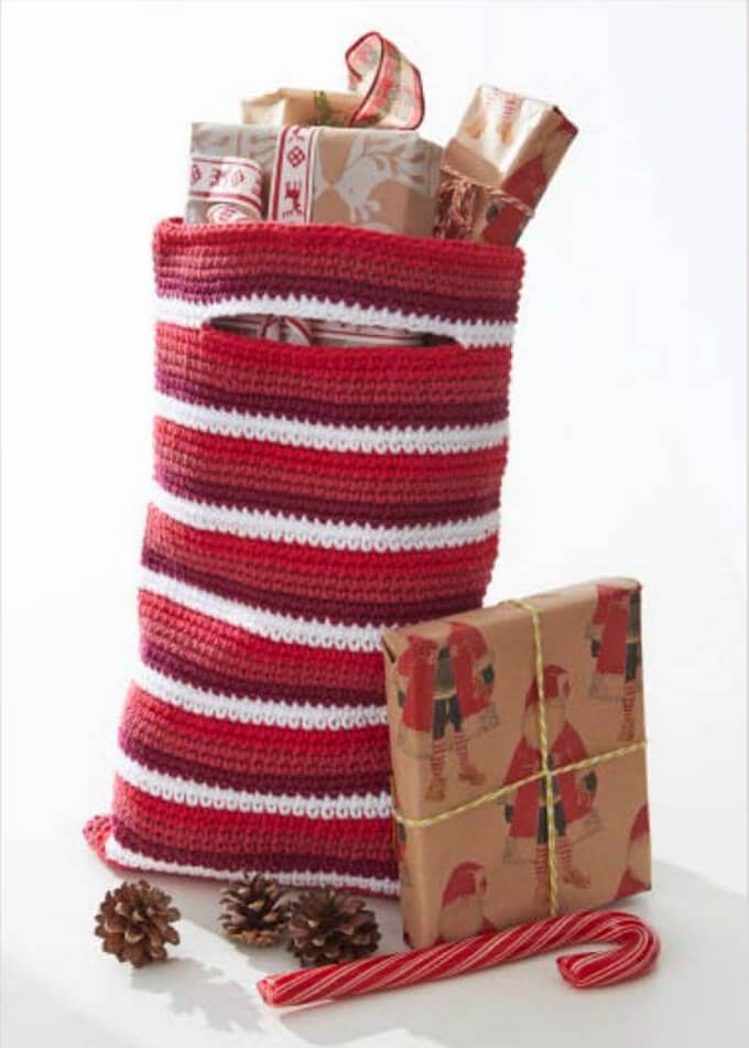 208 - STRIPED GIFT BAG FREE CROCHET PATTERN