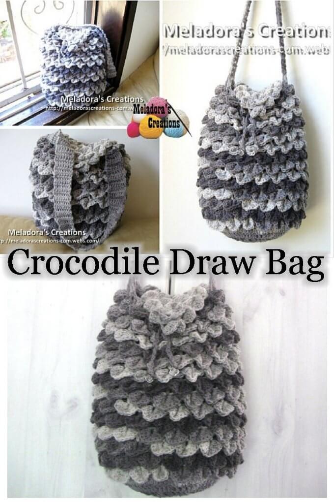 239 - rocodile Stitch Draw Bag – Free Crochet Pattern