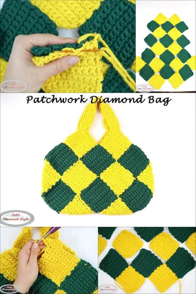 259 - PATCHWORK DIAMOND BAG – FREE CROCHET PATTERN