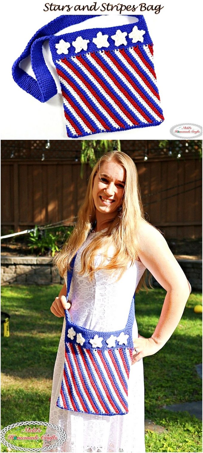267 - STARS AND STRIPES BAG – FREE CROCHET PATTERN