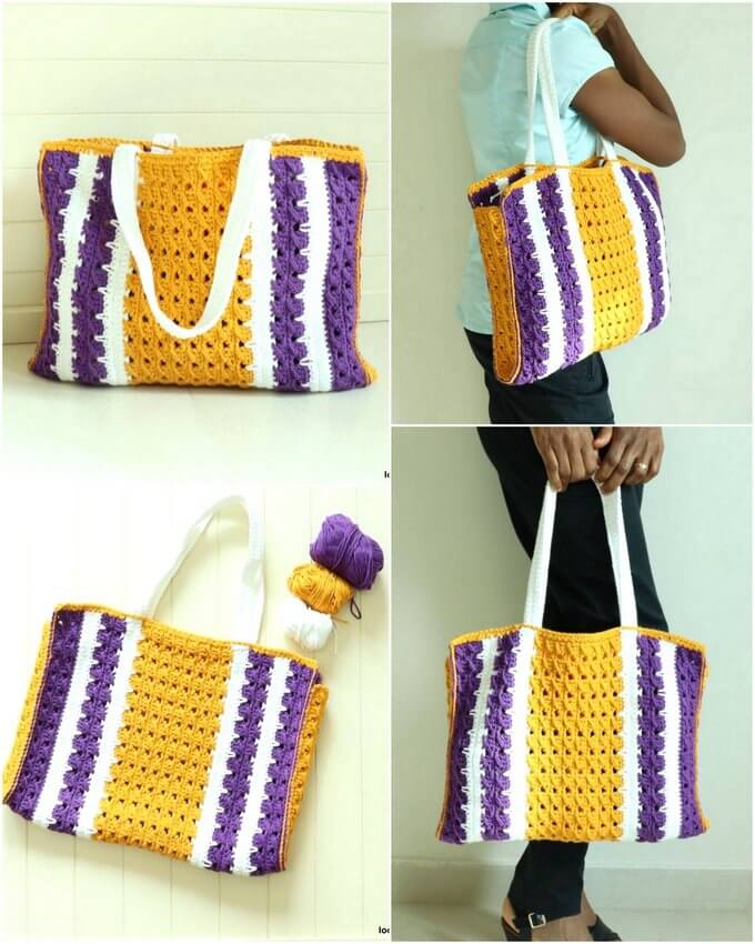 287 - LAKERS CROCHET MARKET TOTE BAG- FREE PATTERN