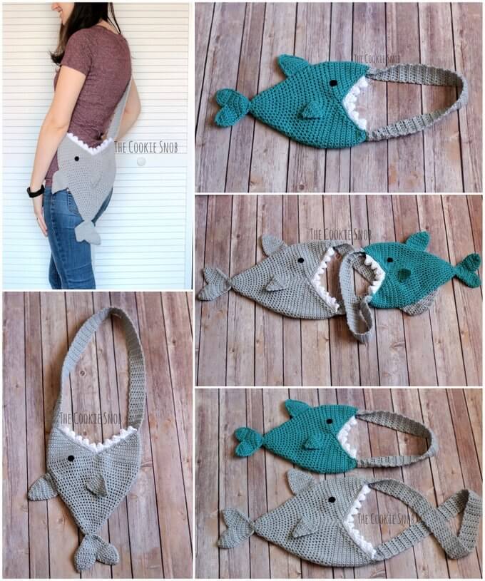 34 - crochet shark bag free pattern