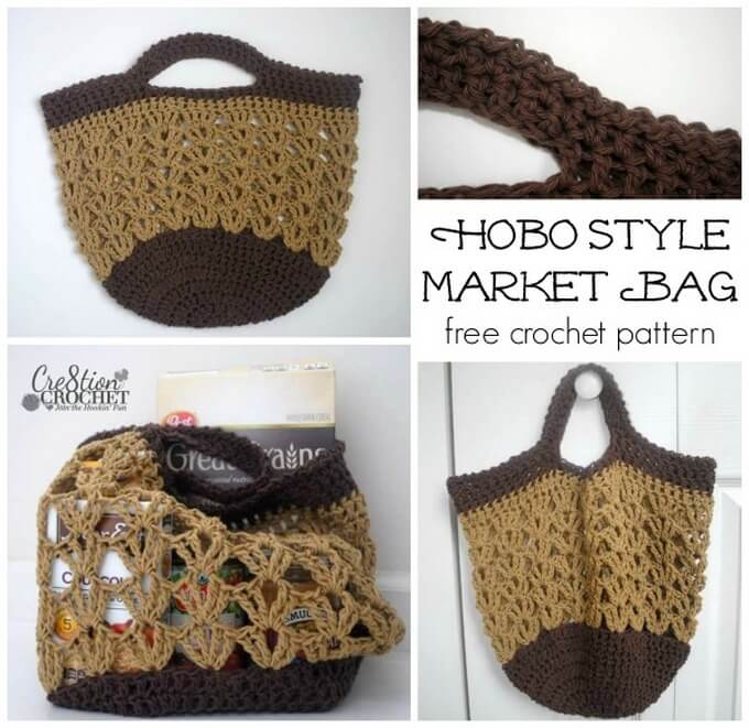 41 - Free Crochet Pattern - Hobo Style Market Bag