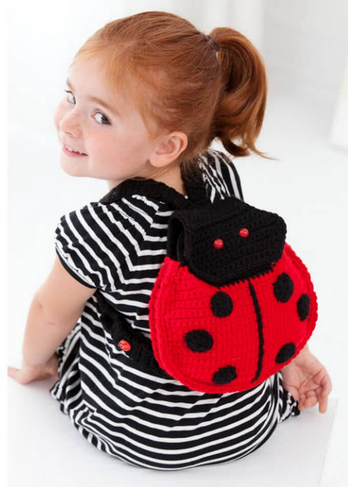 53 - Lady Bug Backpack - Free Crochet Pattern