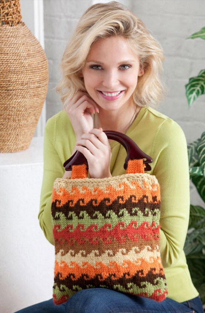 56 - Color Knit Bag Free Crochet Pattern
