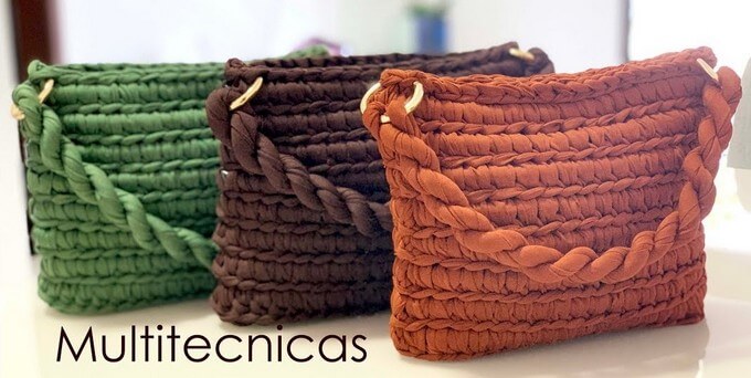 64 - Crochet Bag Tshirt Yarn Free Pattern