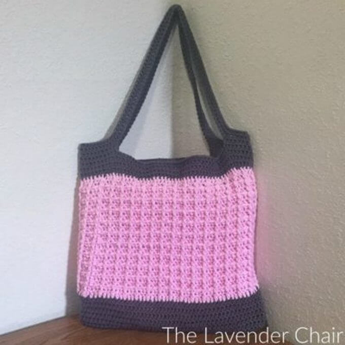 81 - Waffle Stitch Market Tote Free Crochet Pattern