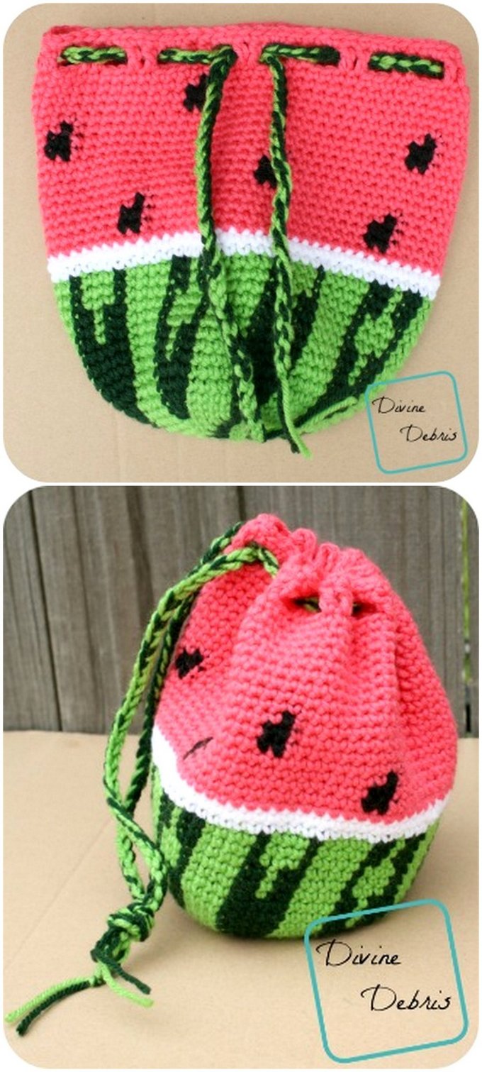 84 - Watermelon Bag Free Crochet Pattern