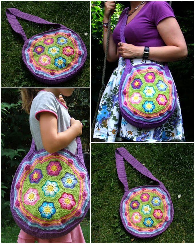 95 - The English Fantasy Flower bag Pattern Free