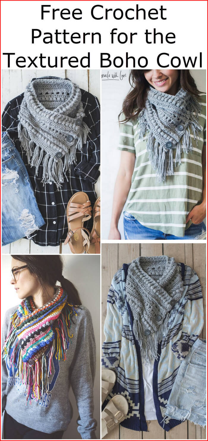 0 - Free Crochet Pattern for the Textured Boho Cowl