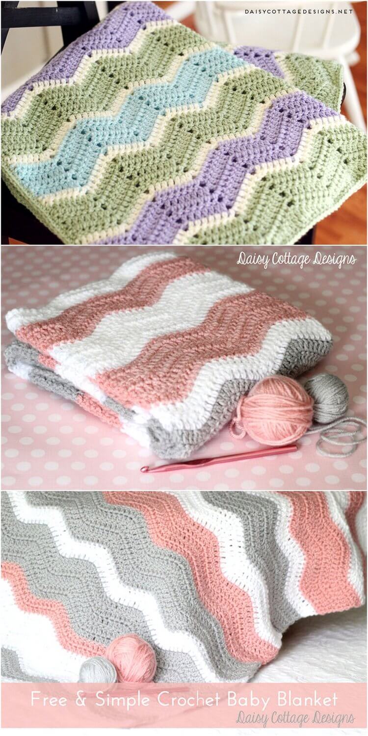 12 - Free Crochet Pattern – Ripple Baby Blanket
