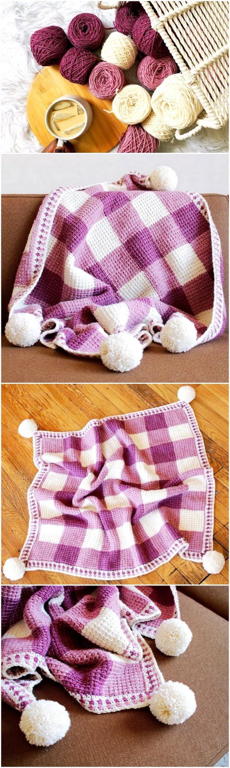 23 - Sweet Gingham Baby Blanket Free Crochet Pattern