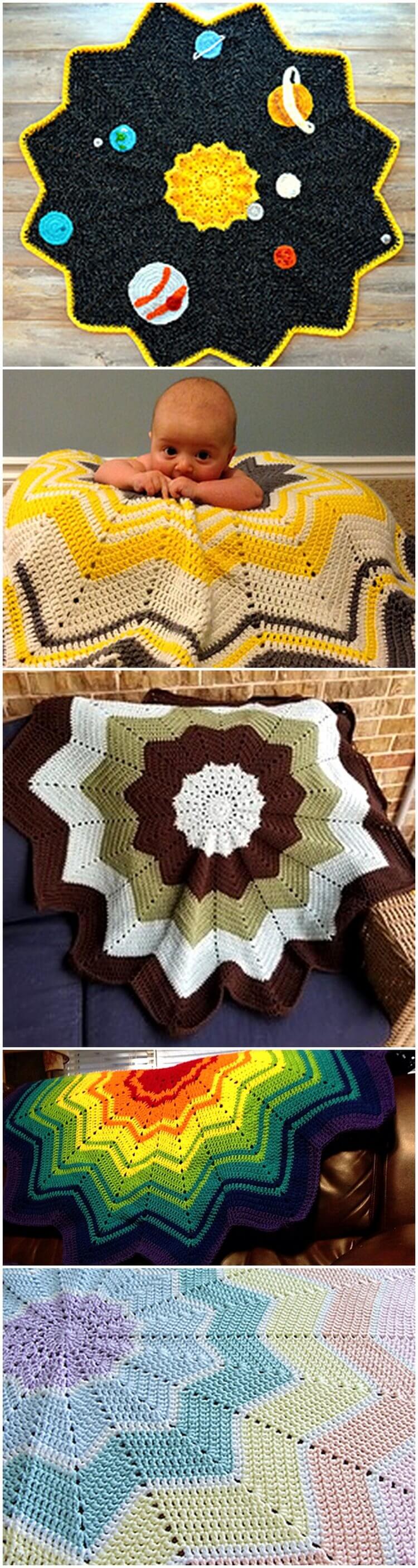 25 - Rainbow Ripple Baby Blanket - Free Pattern