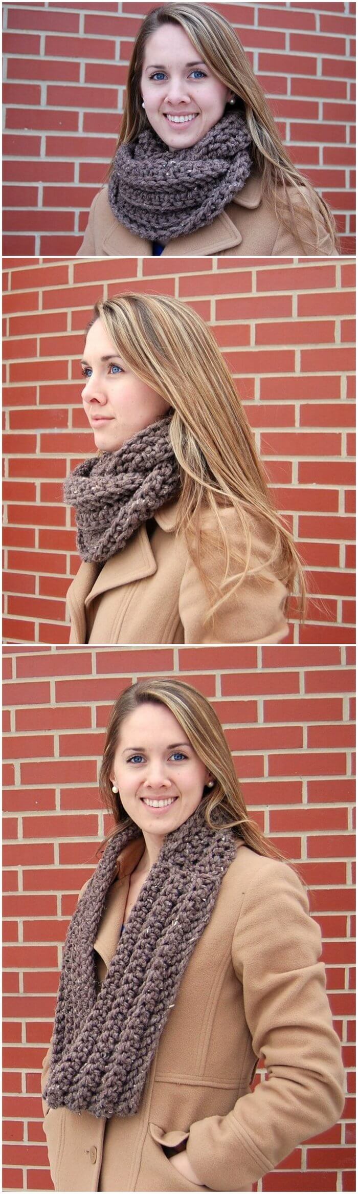 26 - Crochet Cowl Pattern with Infinity Loop – Free Pattern
