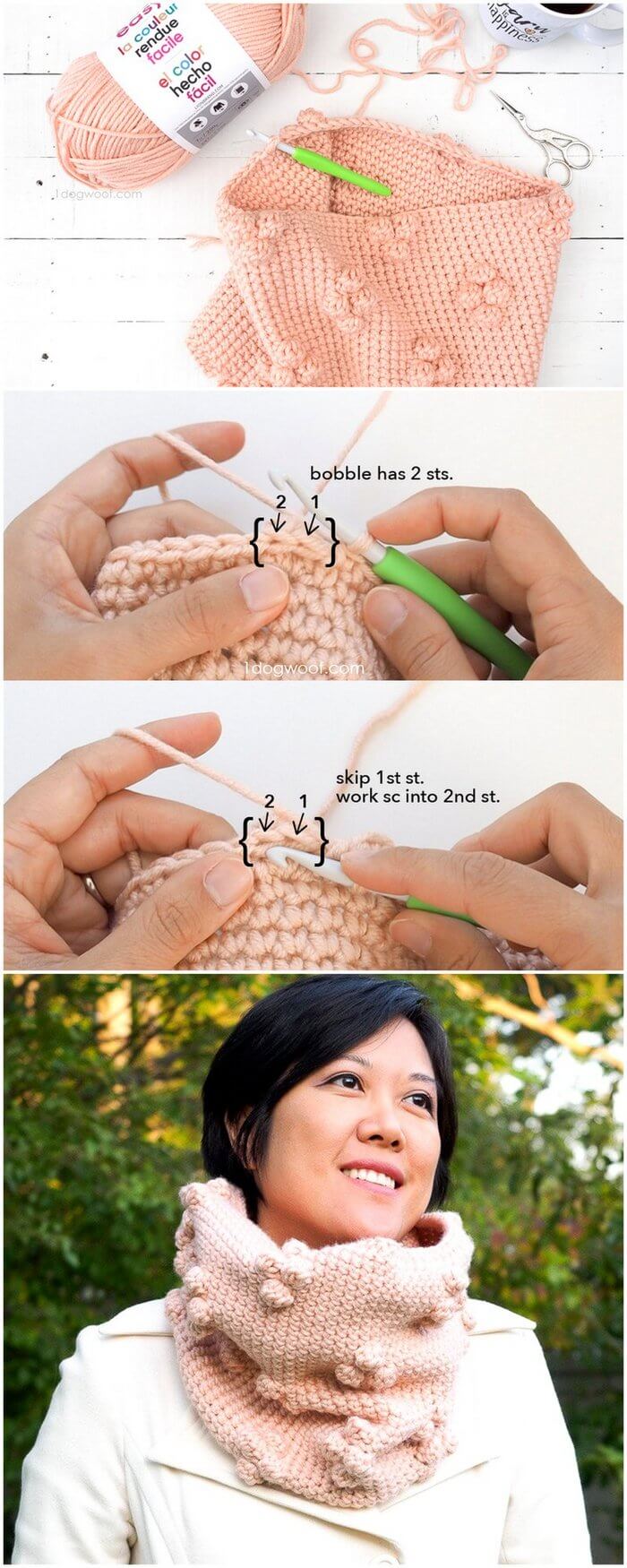 36 - WINTERBERRY BOBBLE COWL FREE CROCHET PATTERN