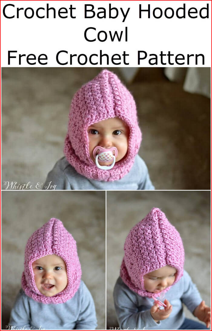 4 - Crochet Baby Hooded Cowl – Free Crochet Pattern