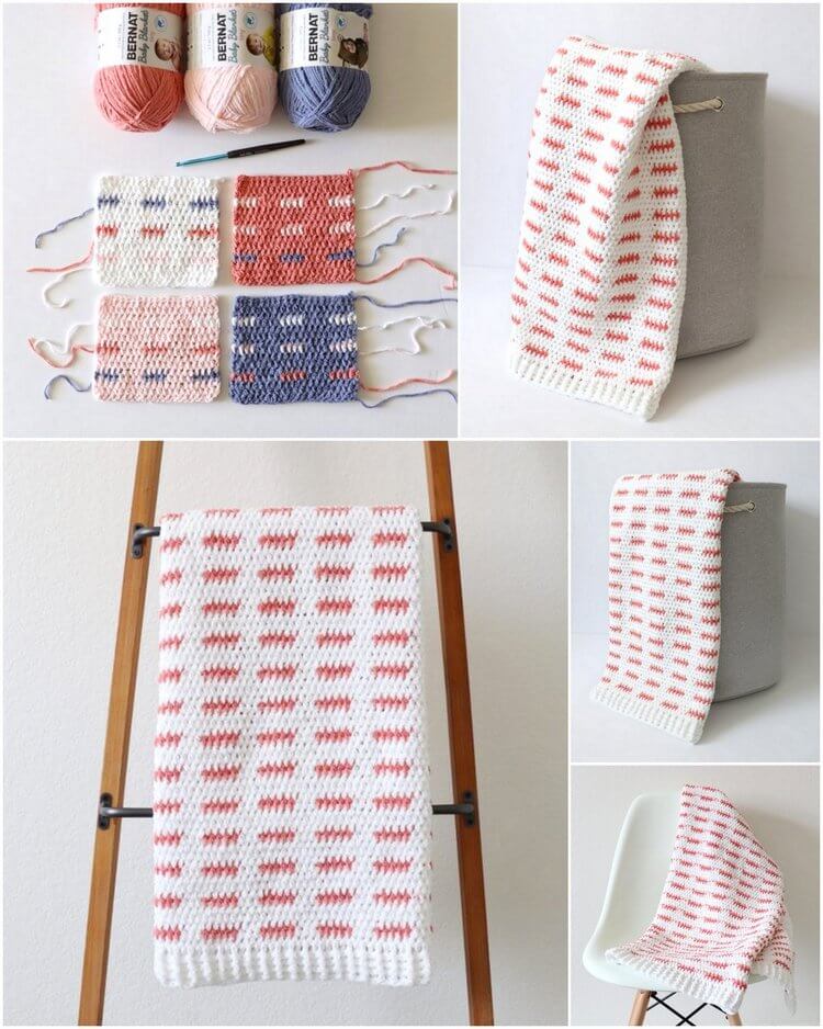 4 - Crochet Modern Dash Baby Blanket - Free Pattern