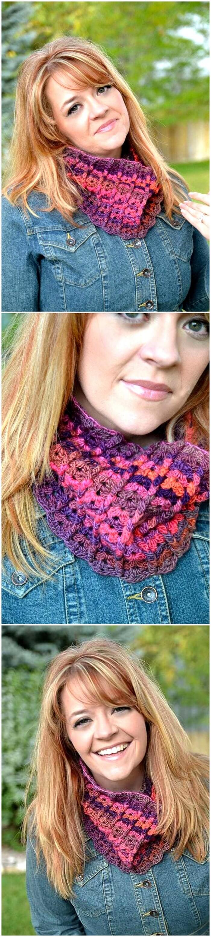 40 - SHERBET CROCHET COWL FREE PATTERN