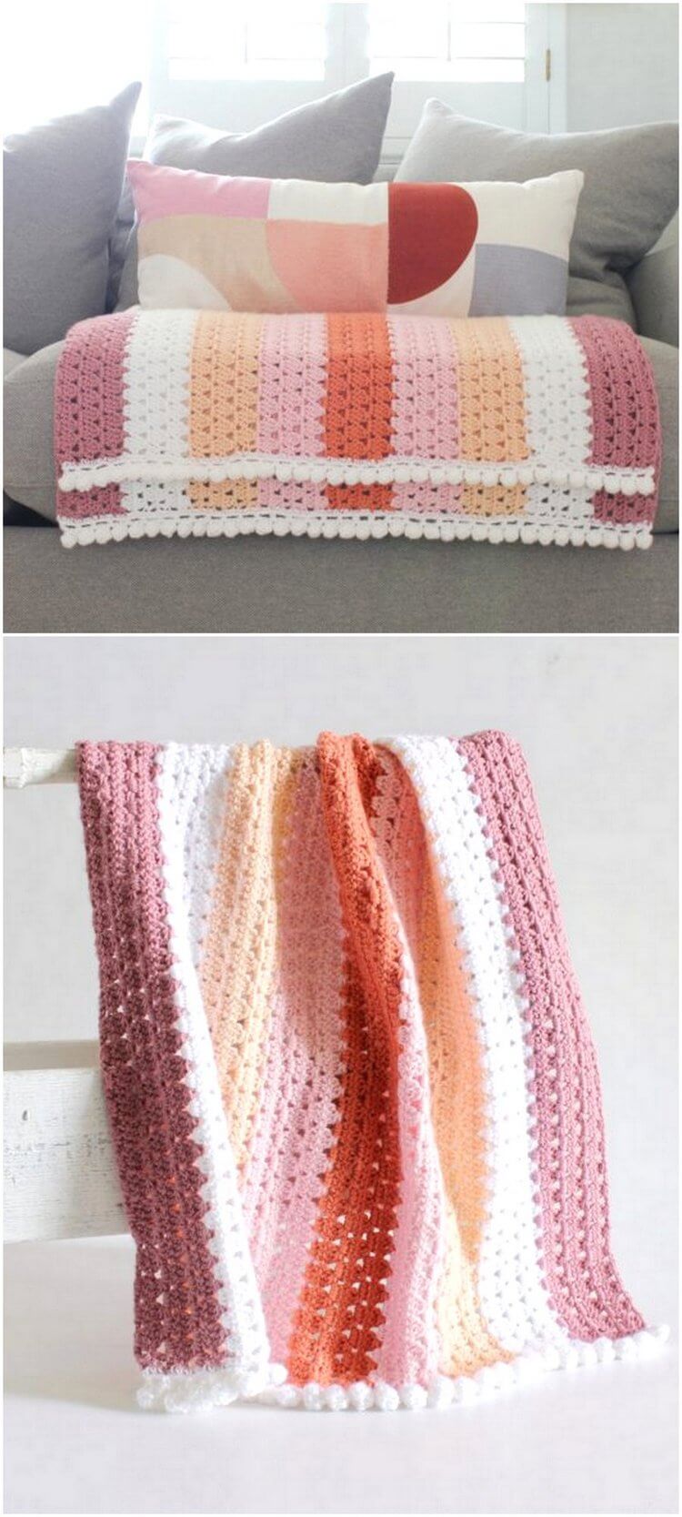 9 - Crochet Modern Boho Granny Blanket Free Pattern