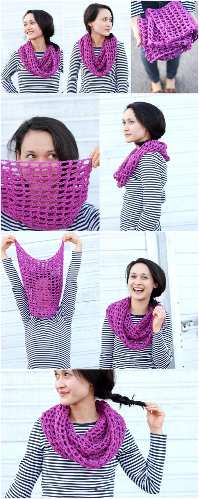 9 - mesh cowl scarf – free crochet pattern